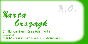 marta orszagh business card