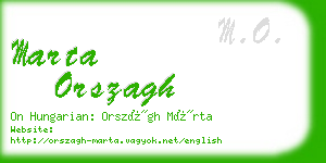 marta orszagh business card